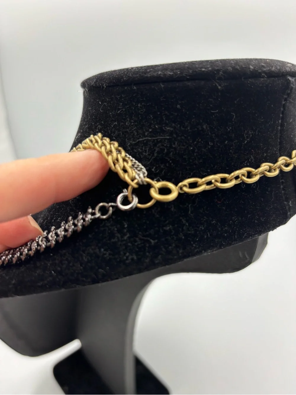 Stella & Dot Renegade Statement Necklace Mixed Metal Layered Spike Crystal